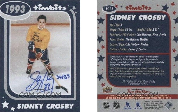 sidney crosby signed timbits jersey