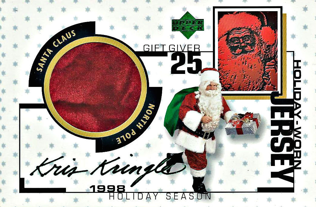NOS Retro 1998 CLEO SANTA CLAUS football player Christmas Card greeting holiday 
